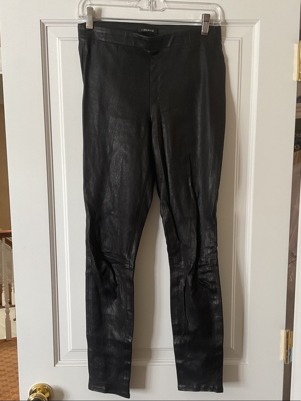 J Brand Black Faux Leather Slim Dress Pants